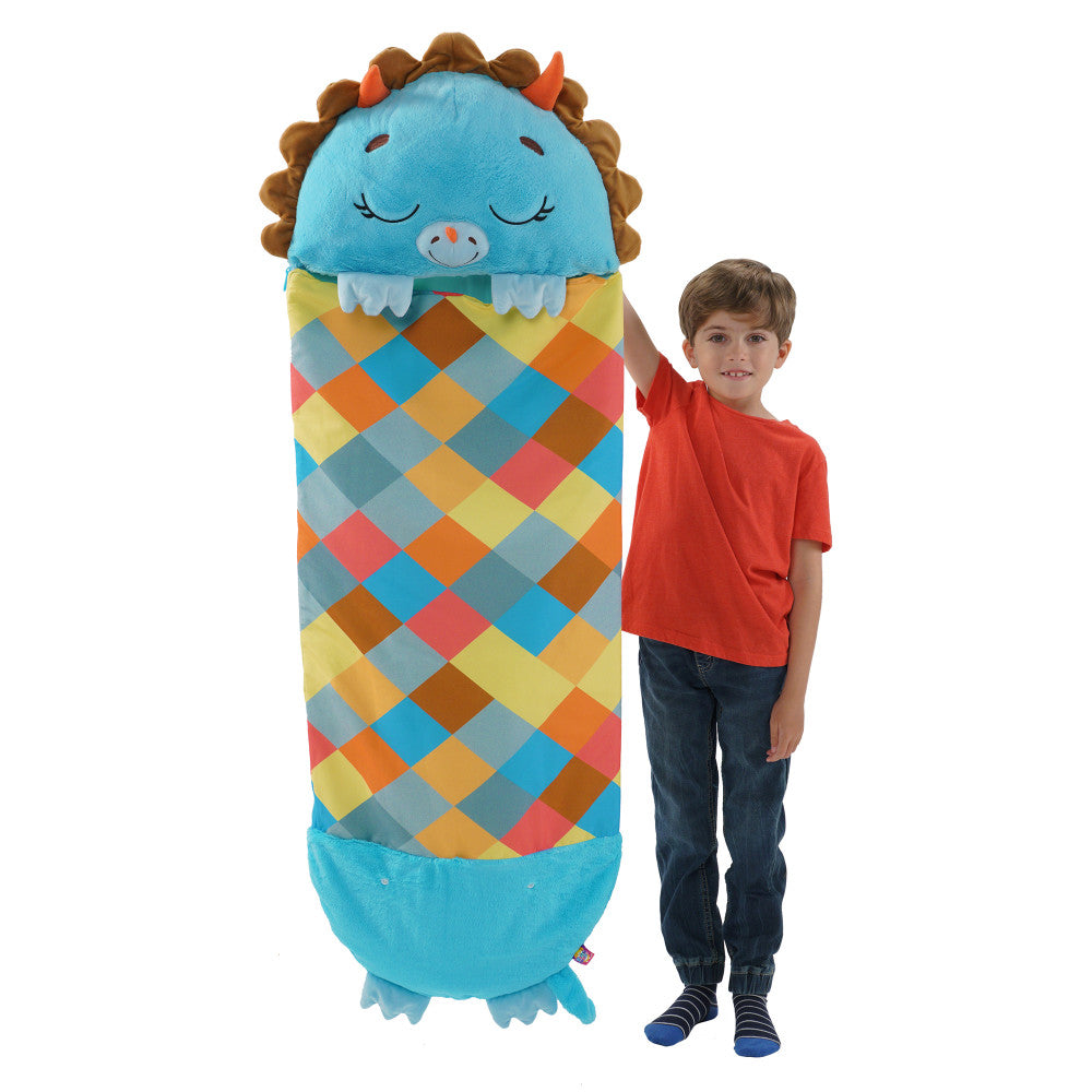 Happy Nappers: Pillow & Sleepy Sack: Large - Blue Triceratratops, Kids 7+