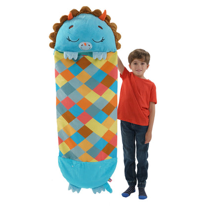 Happy Nappers: Pillow & Sleepy Sack: Large - Blue Triceratratops, Kids 7+