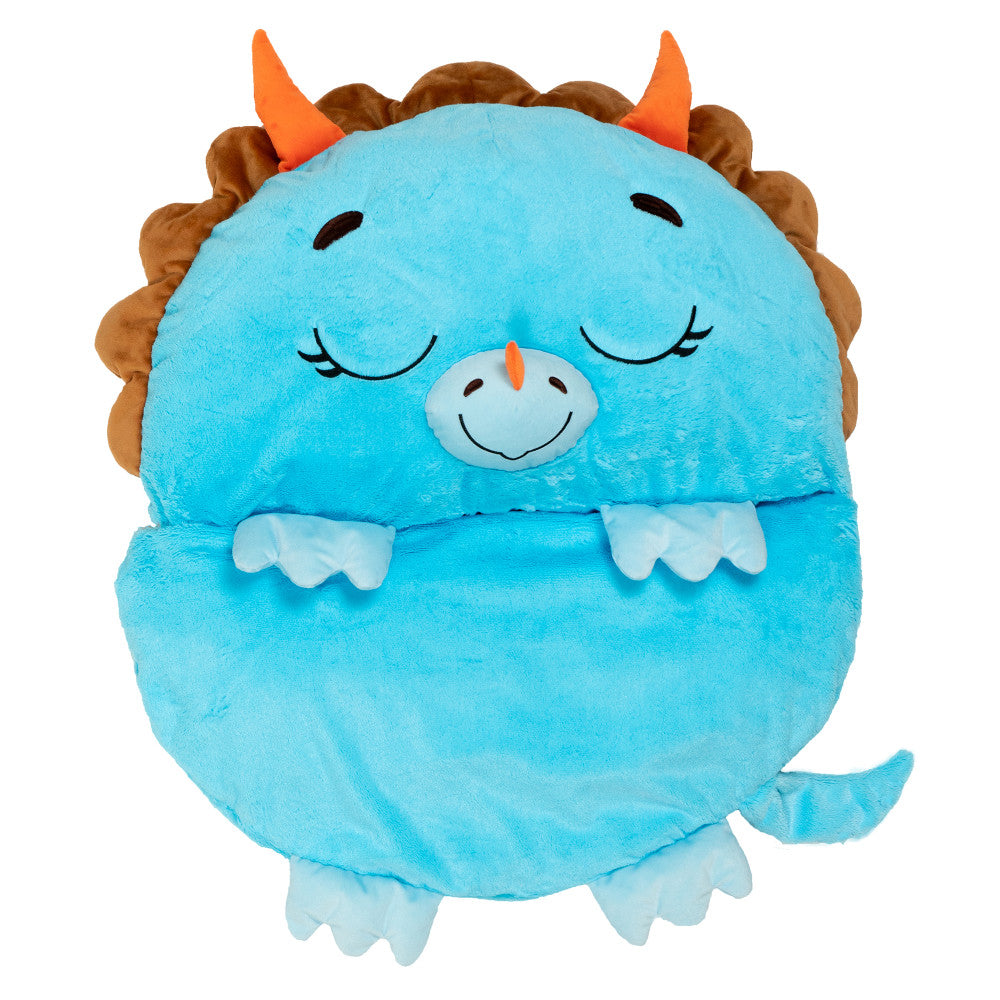 Happy Nappers: Pillow & Sleepy Sack: Large - Blue Triceratratops, Kids 7+