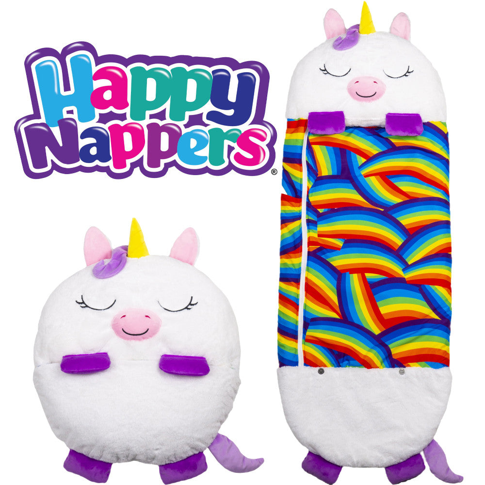 Happy Nappers: Pillow & Sleepy Sack: Medium - White Unicorn, Kids 3+