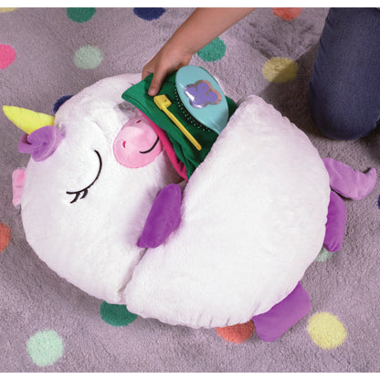 Happy Nappers: Pillow & Sleepy Sack: Medium - White Unicorn, Kids 3+