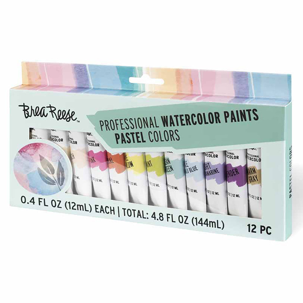 Brea Reese: Professional Watercolor Paint Set - Pastels - 12 Tubes