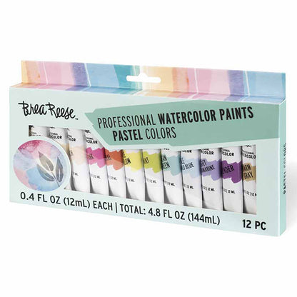 Brea Reese: Professional Watercolor Paint Set - Pastels - 12 Tubes