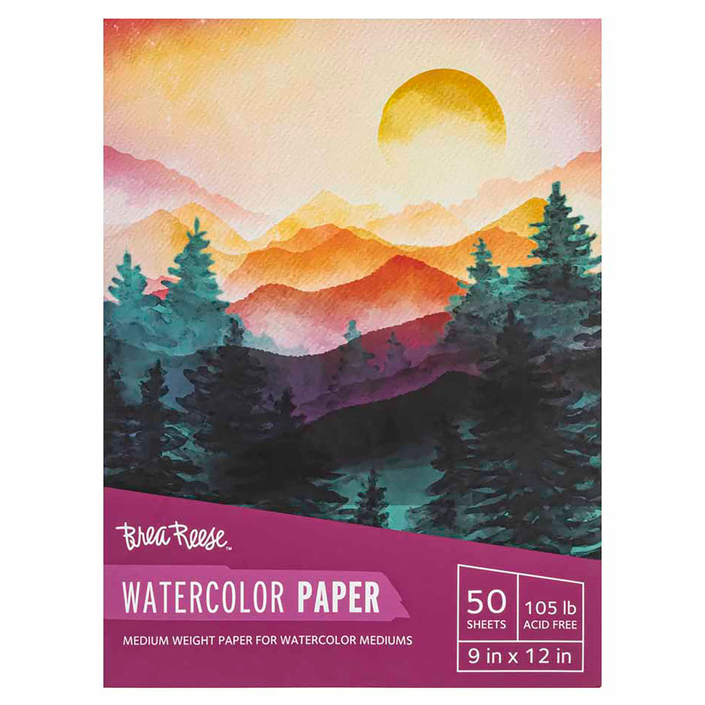 Brea Reese: Watercolor Paper Pad 50 Sheets - 9x12" - 105lb, Acid-Free