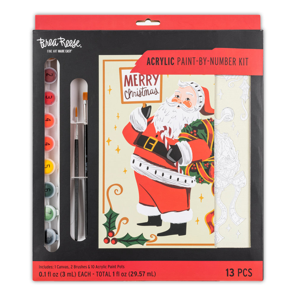 Brea Reese: Acrylic Paint-By-Number Kit - Santa