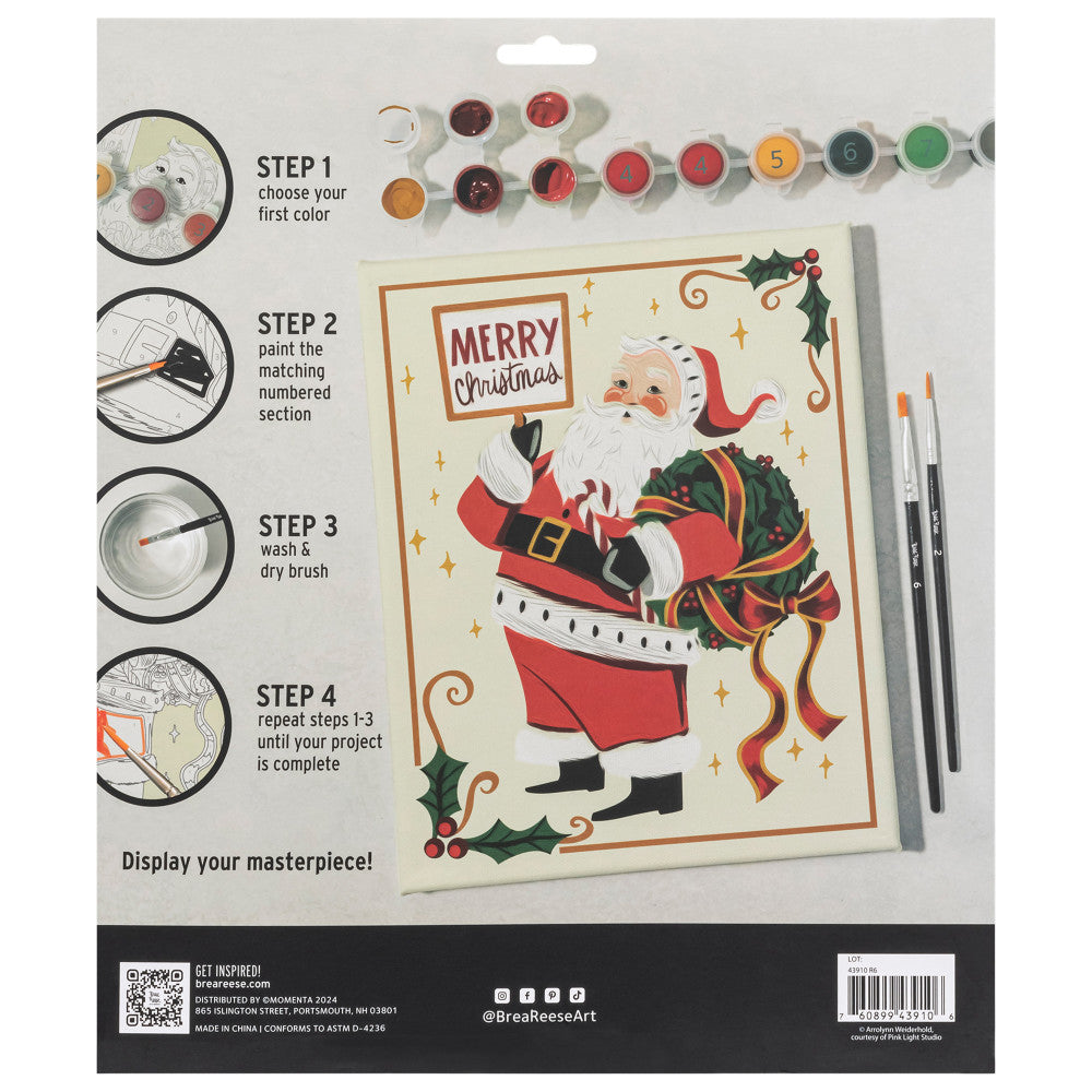 Brea Reese: Acrylic Paint-By-Number Kit - Santa
