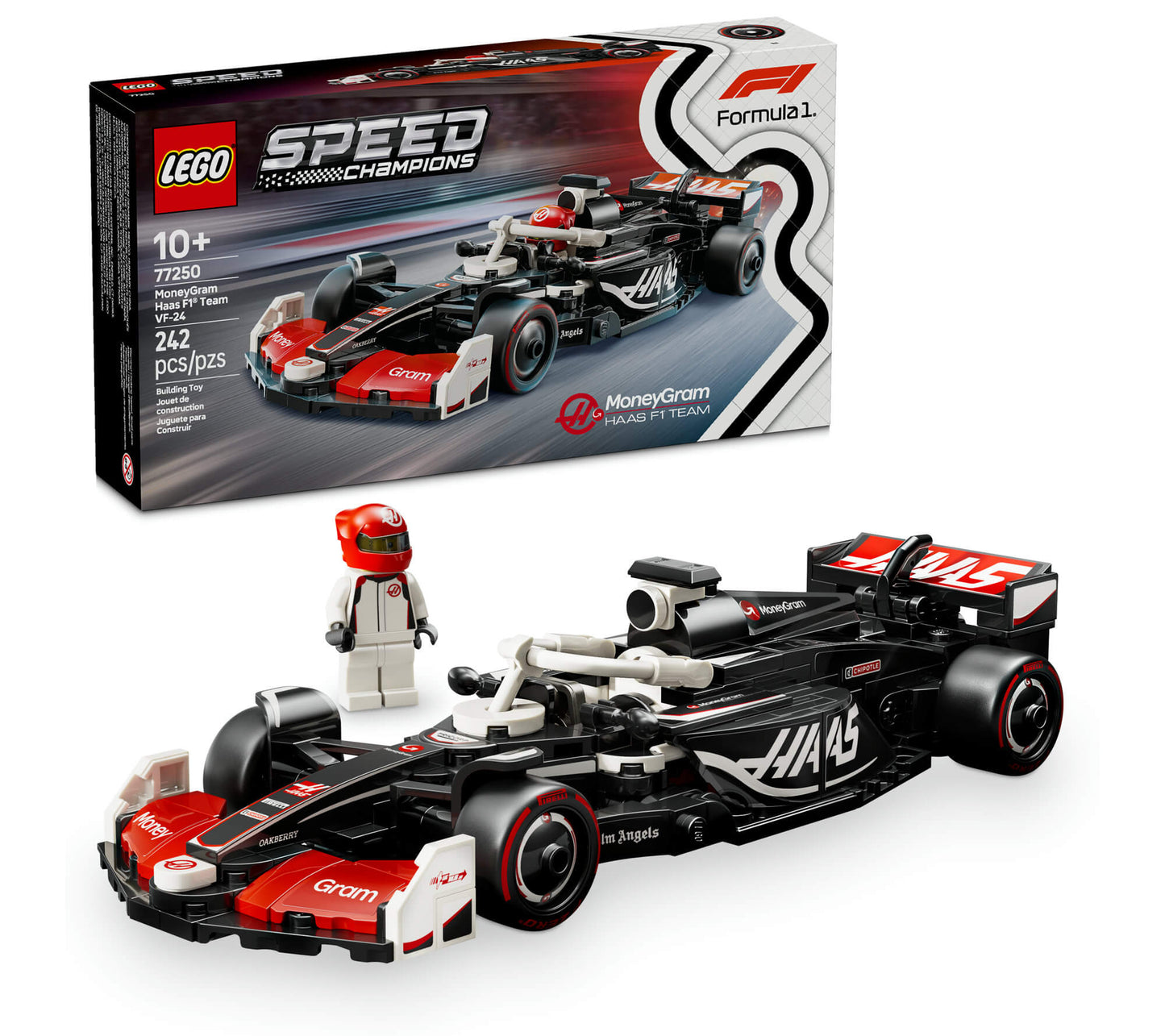 LEGO® Speed Champions MoneyGram Haas F1® Team VF-24 Race Car Toy Vehicle 77250
