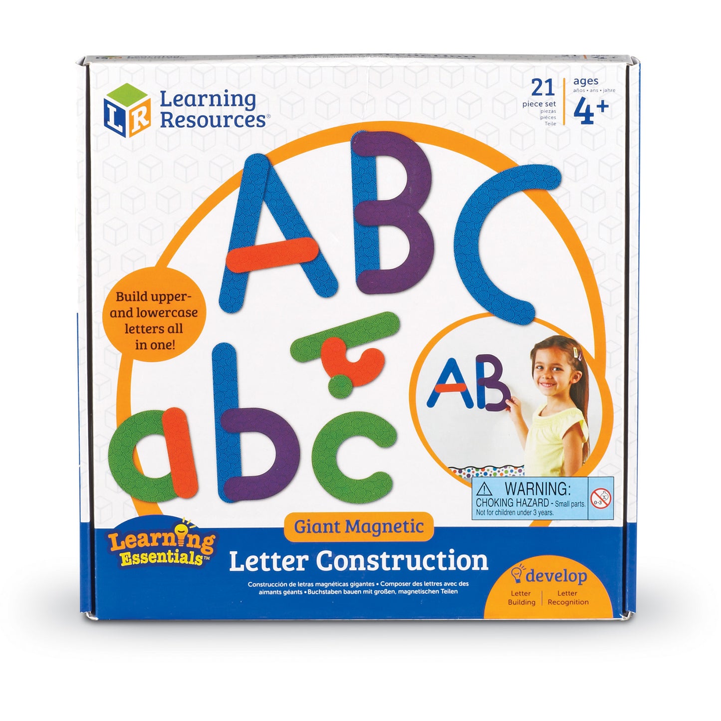 Learning Resources Giant Magnetic Letter Construction - 21-Piece Educational Set