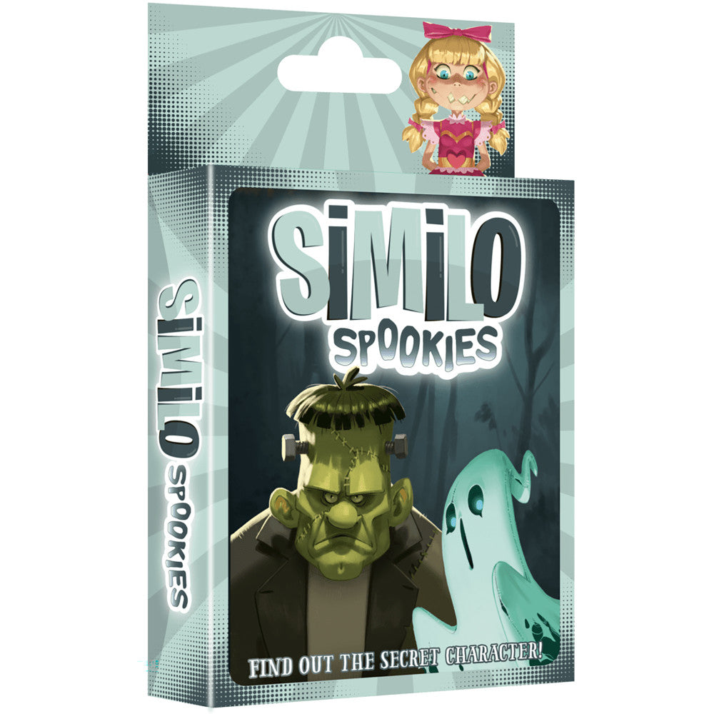 Similo Spookies game box featuring Frankenstein's monster and a ghost character with text 'Find Out the Secret Character'