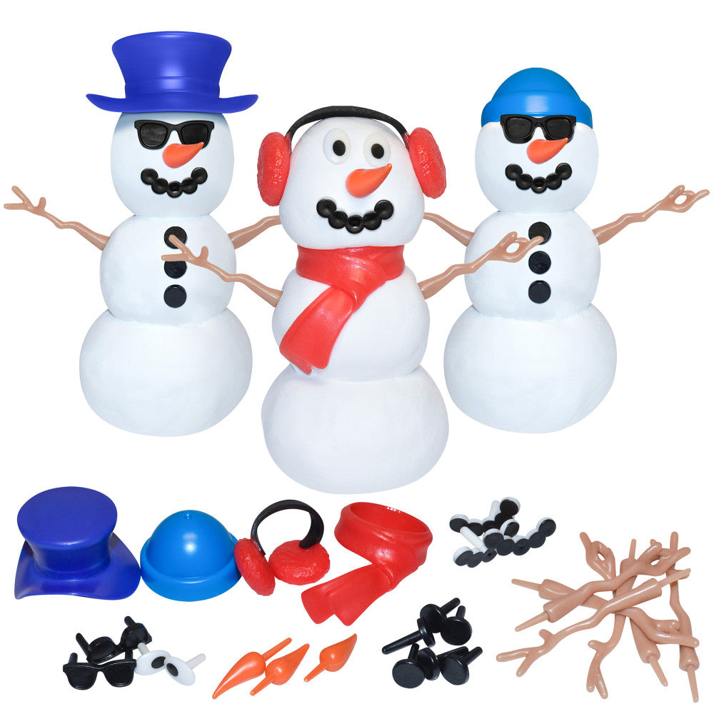 Build Buddiez: Snowman Craft Kit 3 Pack – Build-Play-Display, Kids 5+