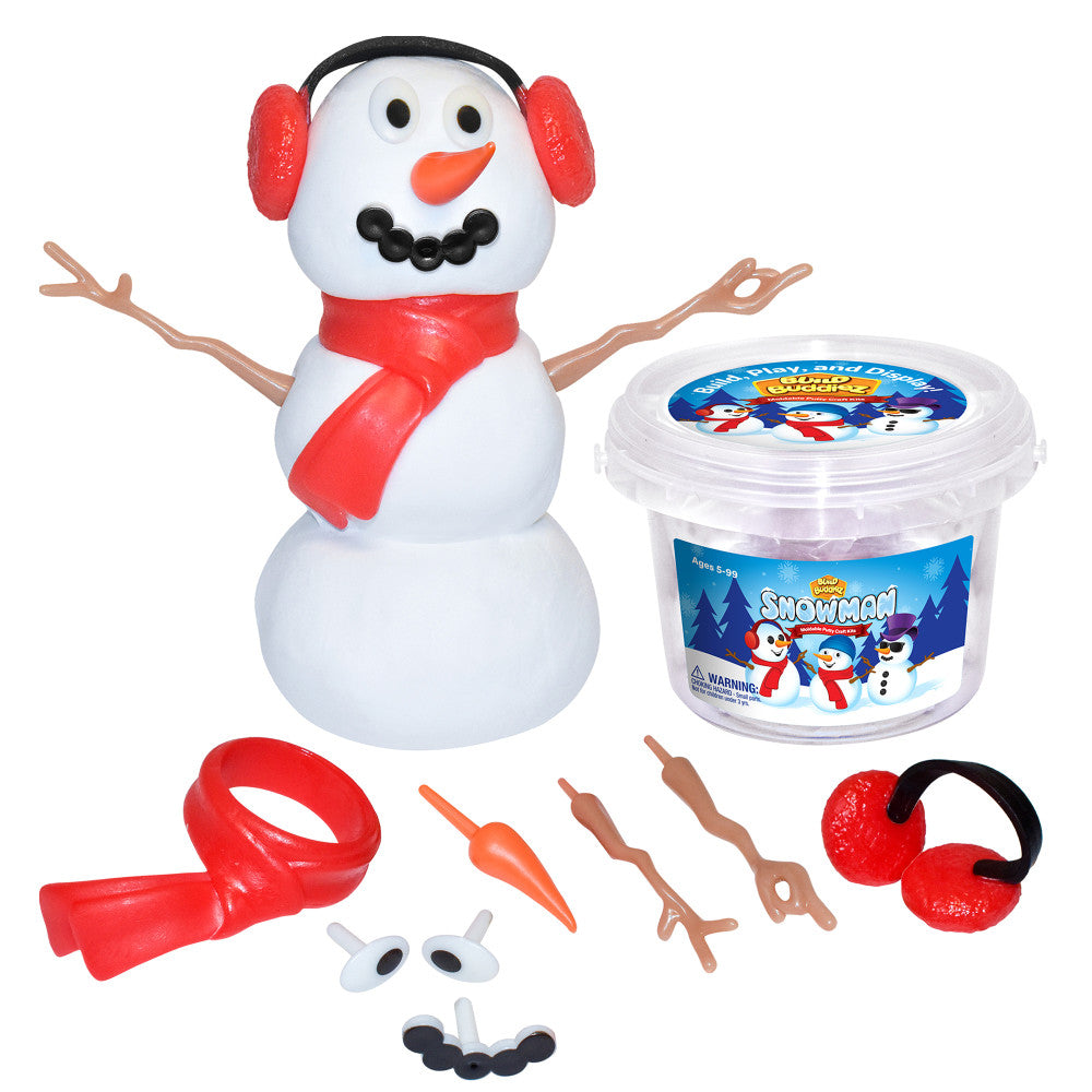 Build Buddiez: Snowman Craft Kit 3 Pack – Build-Play-Display, Kids 5+