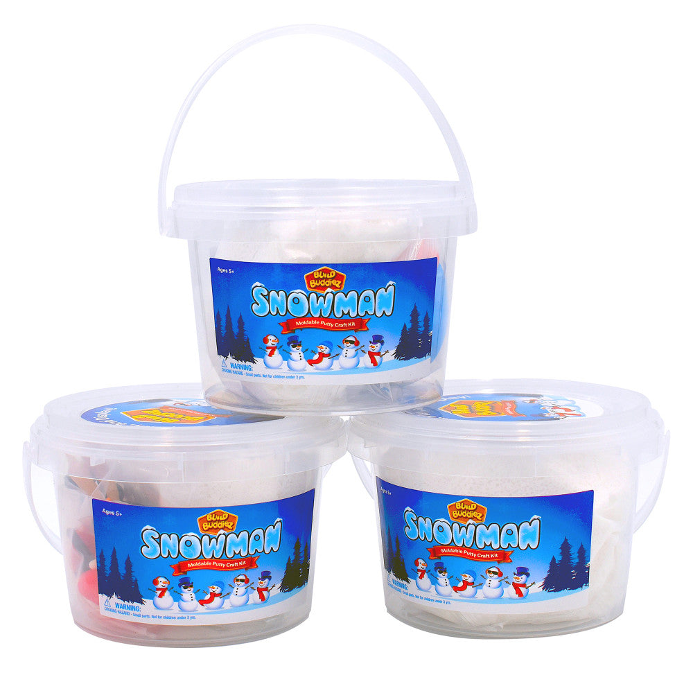 Build Buddiez: Snowman Craft Kit 3 Pack – Build-Play-Display, Kids 5+