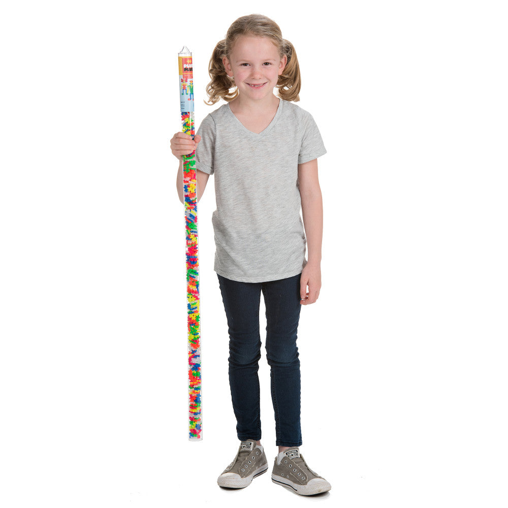 Plus-Plus: Super Tube - Neon Color Mix - 500 Pieces, Kids Ages 5+