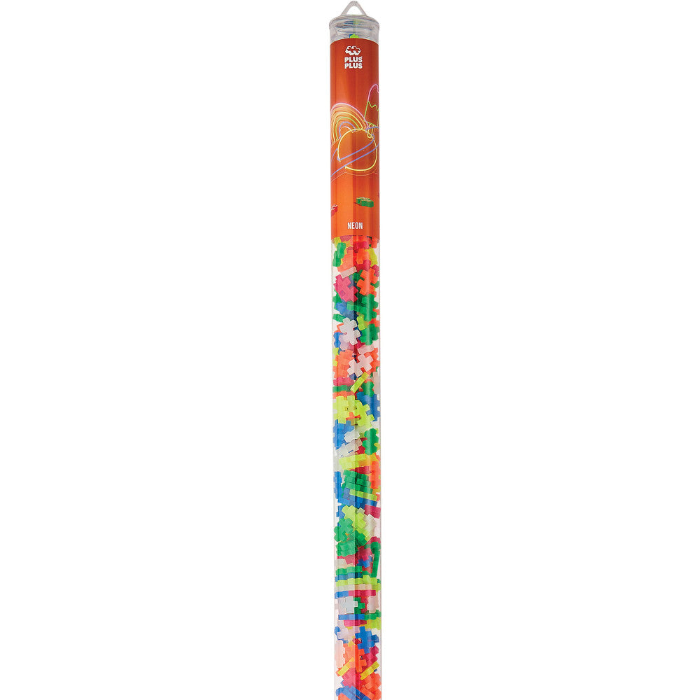 Plus-Plus: Super Tube - Neon Color Mix - 500 Pieces, Kids Ages 5+