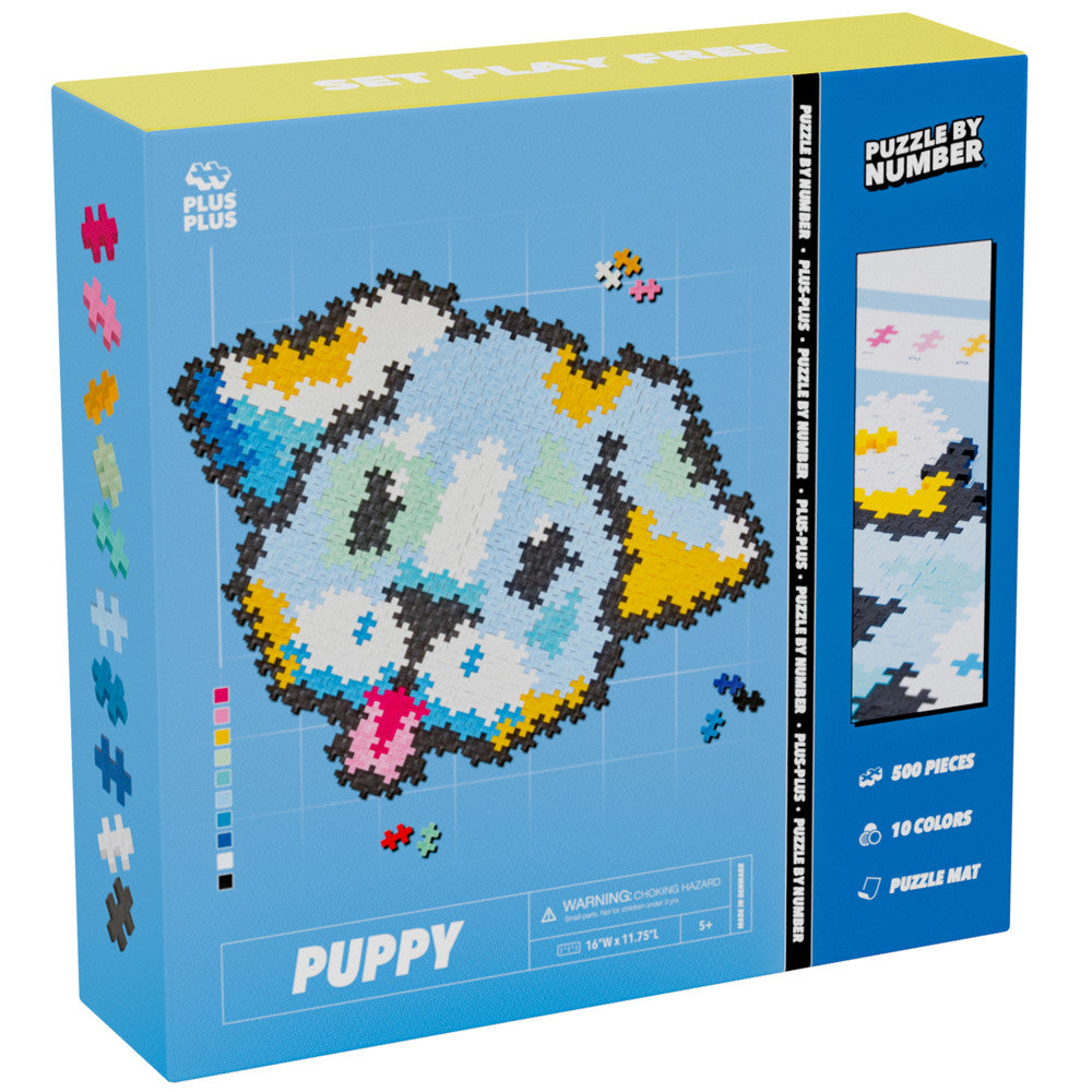 Plus-Plus: Puzzle by Number - Puppy - 500 Piece, Kids Ages 5+