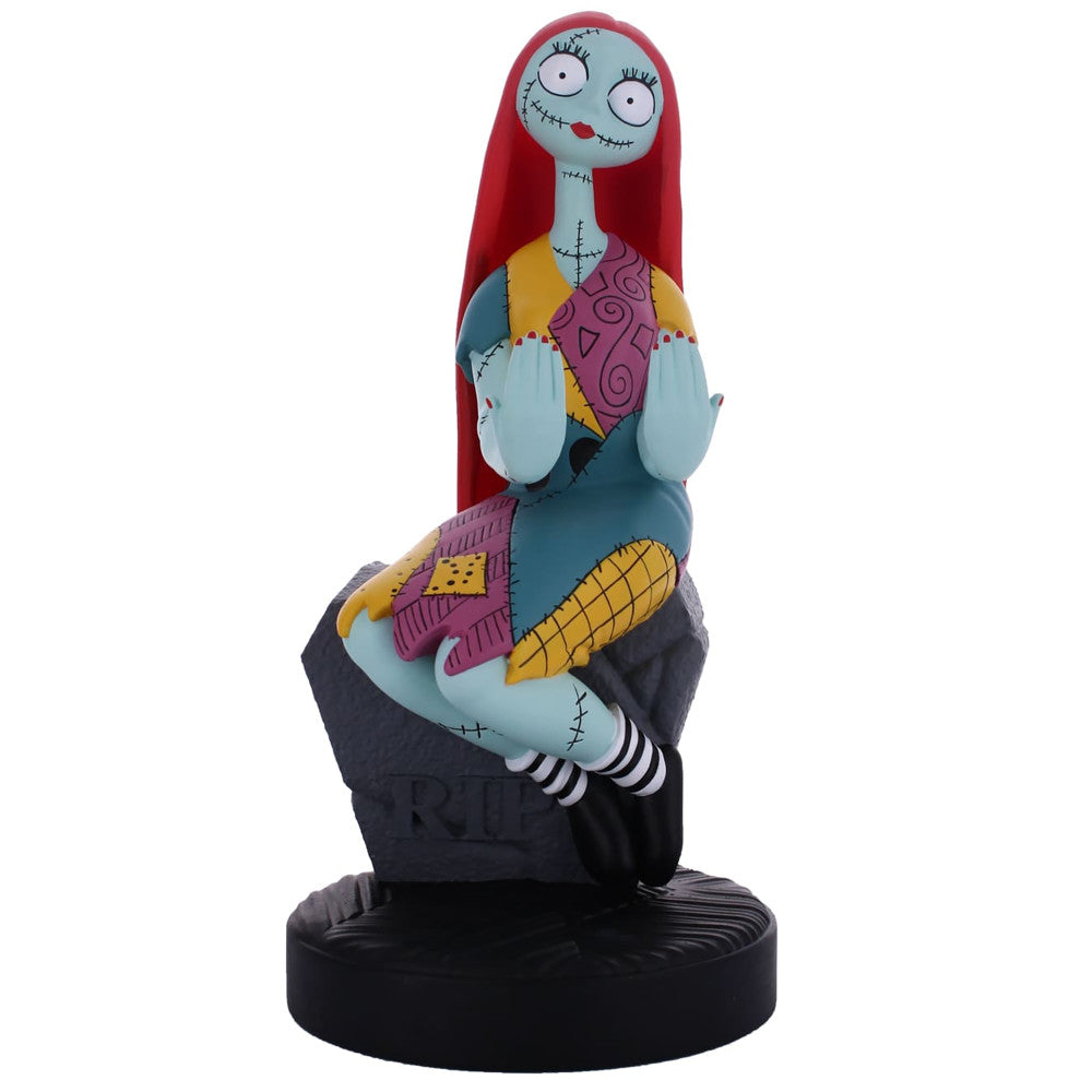 Sally Controller Phone Stand from The Nightmare Before Christmas with red hair, stitched face, and colorful patchwork...