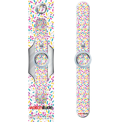 Watchitude Kids' Slap Watch Sprinkles with colorful silicone strap and confetti pattern