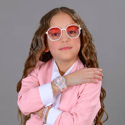 Watchitude Kids' Slap Watch Sprinkles with colorful silicone strap on child's wrist