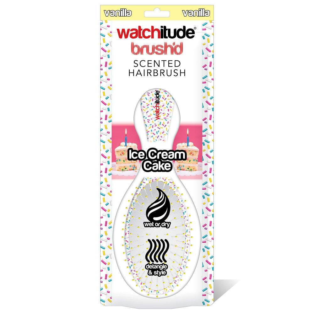 Watchitude: Scented Hair Brush - Ice Cream Cake - Kids Vanilla Scented Stylish Brush