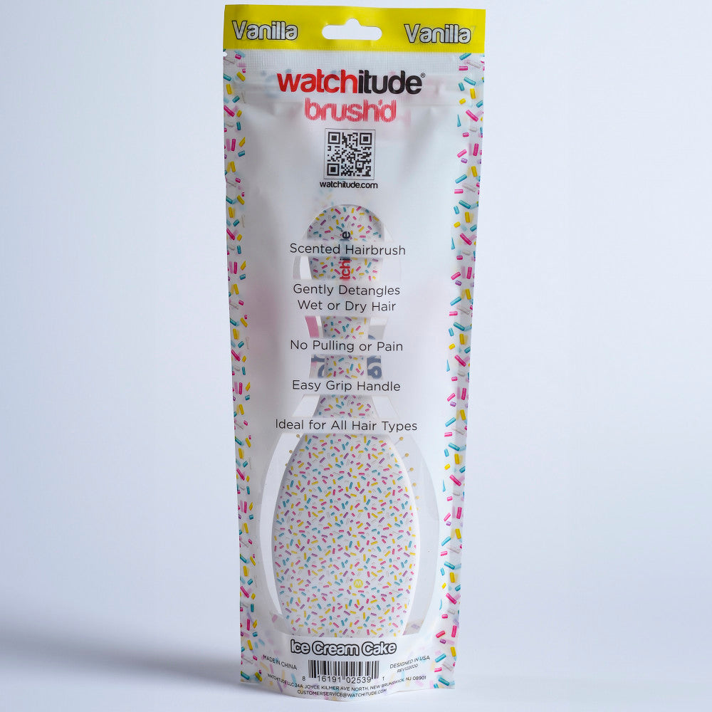 Watchitude: Scented Hair Brush - Ice Cream Cake - Kids Vanilla Scented Stylish Brush
