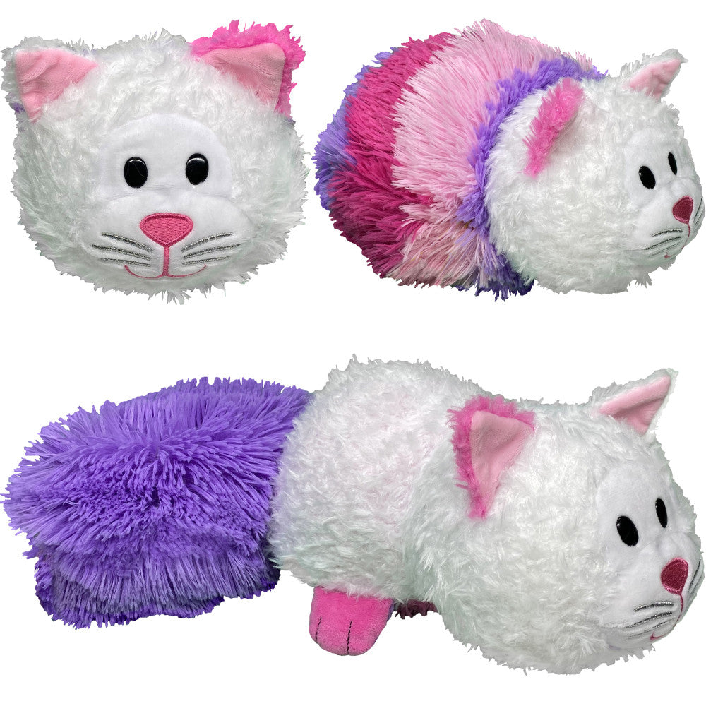 FlipaZoo Magic Tails Pink Unicorn to White Cat - 2-In-1 Animal Plush