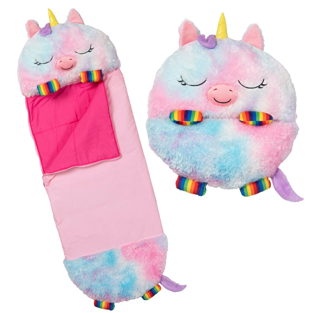 Happy Nappers: Pillow & Sleepy Sack: Medium - Rainbow Unicorn