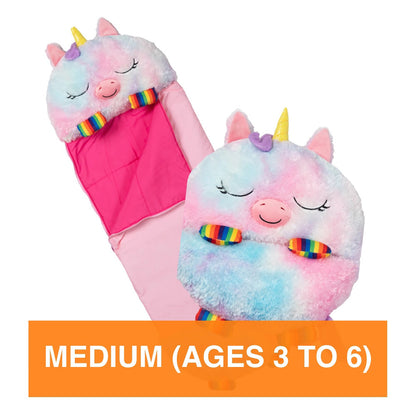 Happy Nappers: Pillow & Sleepy Sack: Medium - Rainbow Unicorn