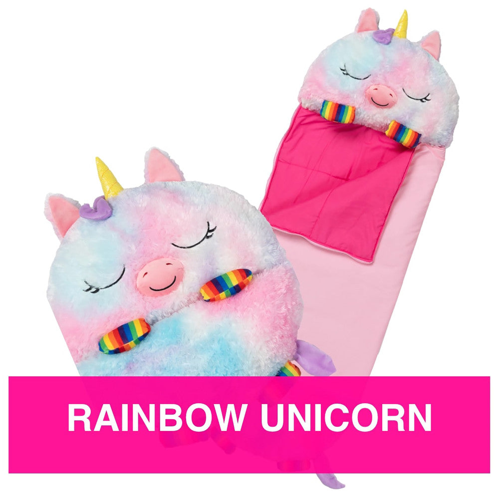 Happy Nappers: Pillow & Sleepy Sack: Medium - Rainbow Unicorn