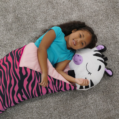 Happy Nappers: Pillow & Sleepy Sack: Large - Zinnia Zebra, Kids 7+