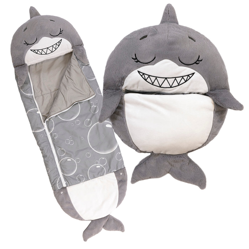Happy Nappers: Pillow & Sleepy Sack: Large - Grey Shark, Kids 7+