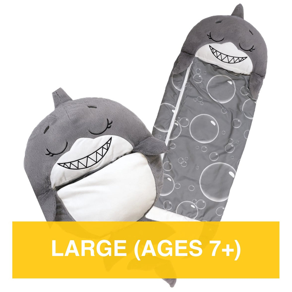 Happy Nappers: Pillow & Sleepy Sack: Large - Grey Shark, Kids 7+