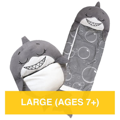 Happy Nappers: Pillow & Sleepy Sack: Large - Grey Shark, Kids 7+