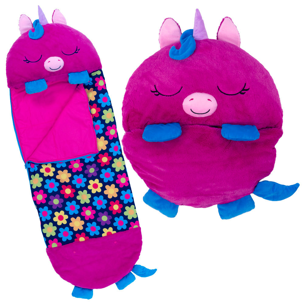 Happy Nappers: Pillow & Sleepy Sack: Large - Fiona The Purple Unicorn, Kids 7+