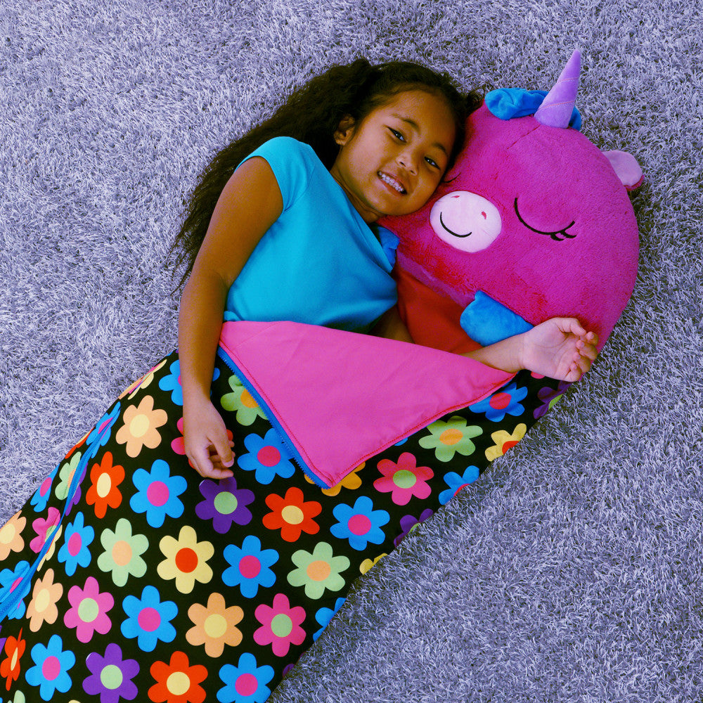 Happy Nappers: Pillow & Sleepy Sack: Large - Fiona The Purple Unicorn, Kids 7+