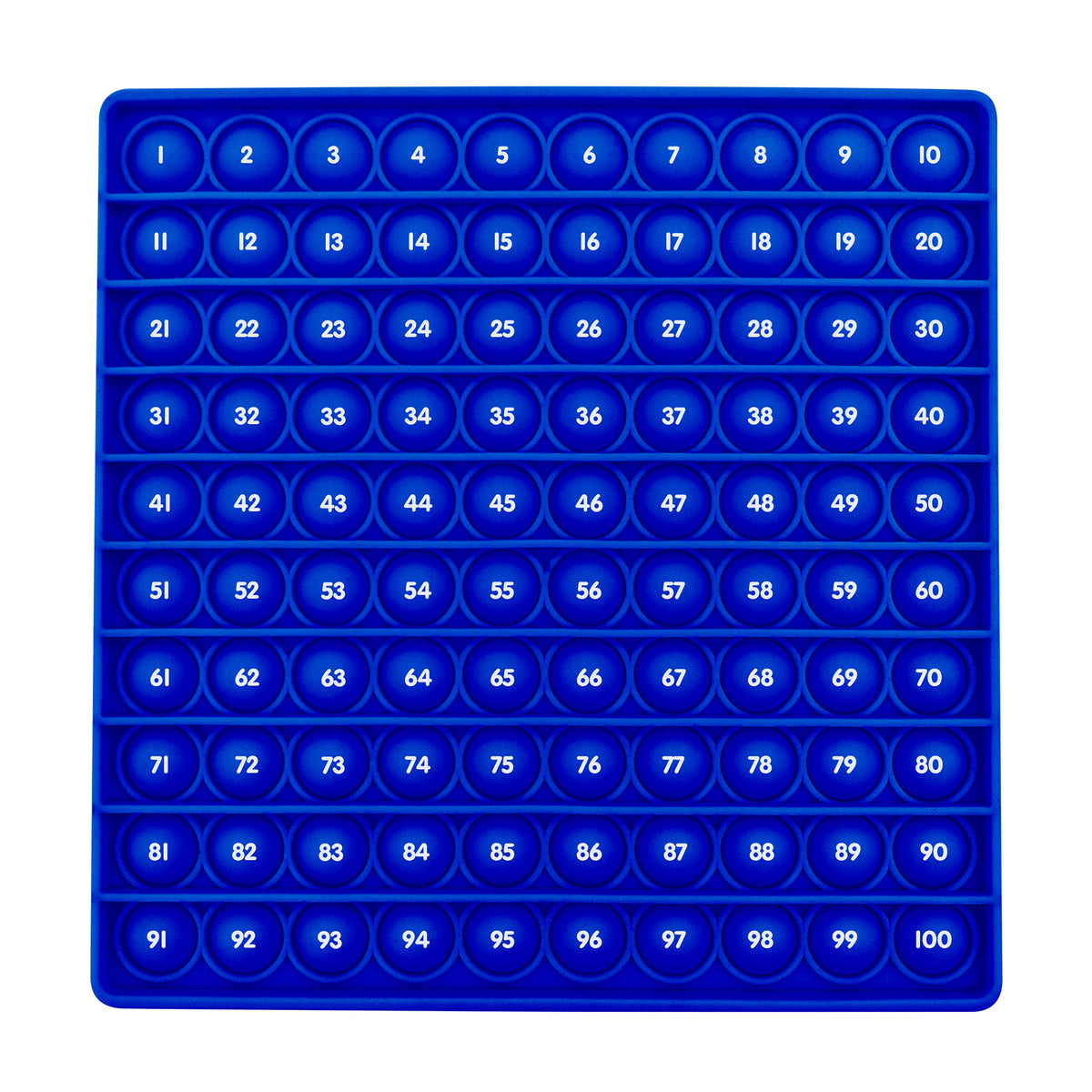 Pop And Learn 100s Hundreds Board blue fidget toy with numbers 1-100 for math learning