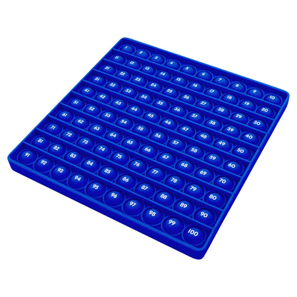 Pop And Learn 100s Hundreds Board blue math toy with numbered bubbles 1-100