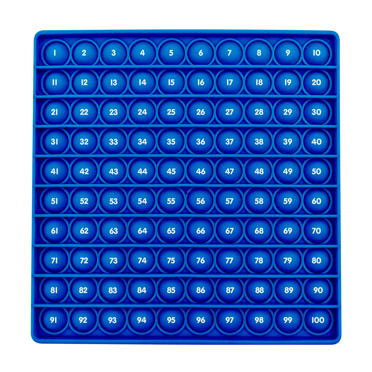 Pop And Learn 100s Hundreds Board blue fidget toy with numbered bubbles 1-100 for math learning