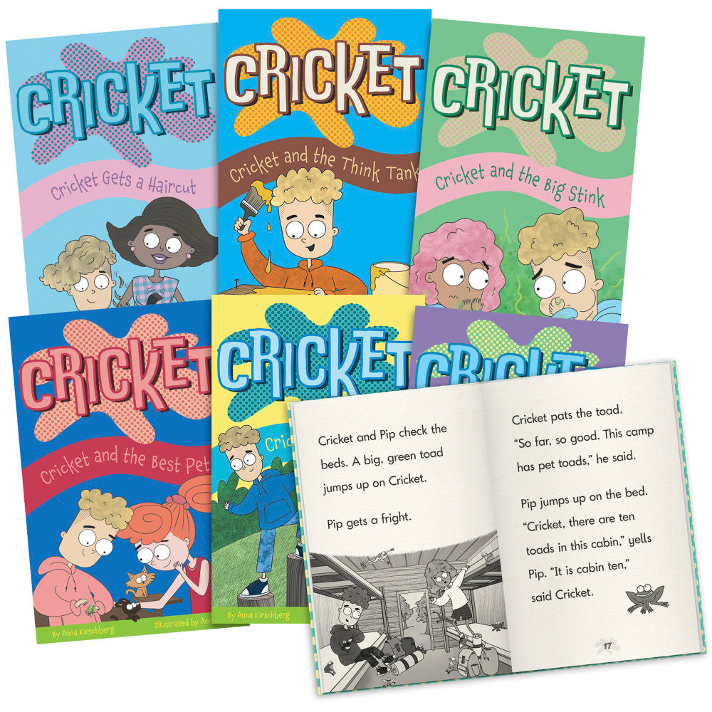 Junior Learning  Cricket the Kid Decodable Chapter Books, Boxed Set