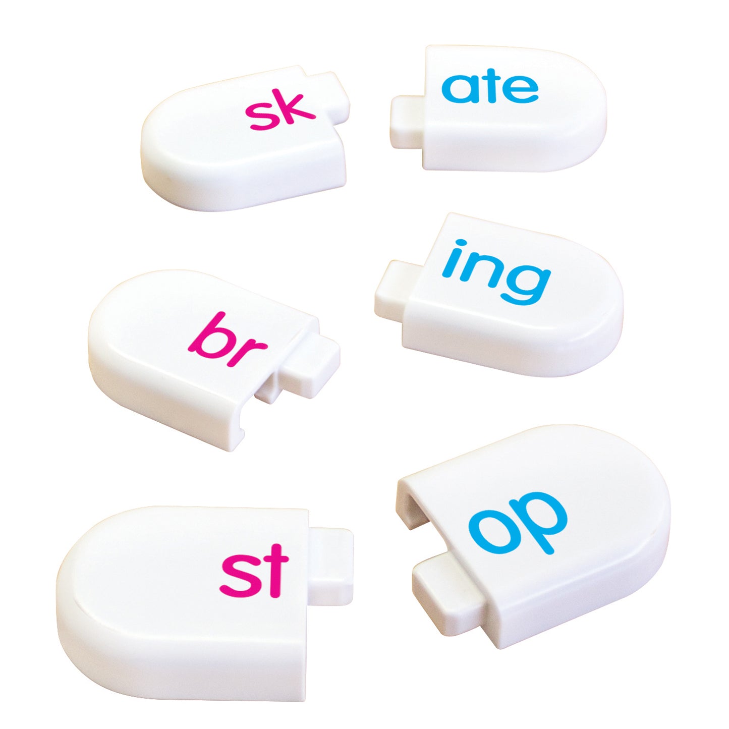 Word Families Interactive Literacy Building Blocks with white tiles showing letter combinations like 'sk', 'ate', 'in...