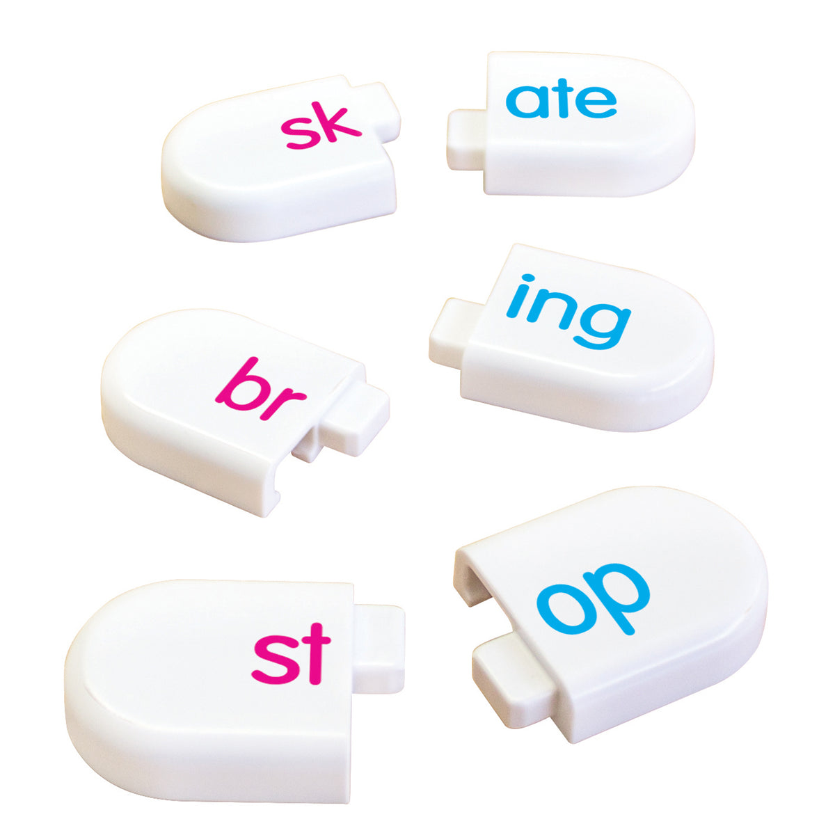 Word Families Interactive Literacy Building Blocks with white tiles showing letter combinations like 'sk', 'ate', 'in...