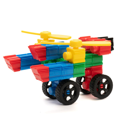 Snapo Creative Builders Kit 200-piece set colorful building blocks toy in red, blue, yellow, and green