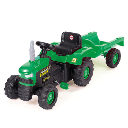 Dolu: Pedal Operated: Tractor w/Trailer - Green - Pedal Ride-On Vehicle