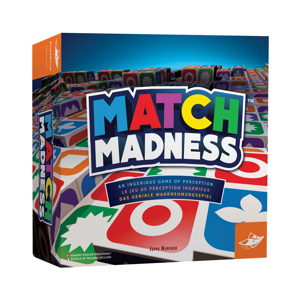 Match Madness board game box showing colorful pattern-matching tiles and game title in bold letters