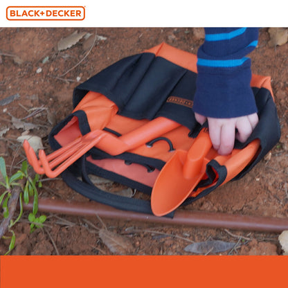 Black and Decker Kids' 4-Piece Gardening Hand Toolset with Bag