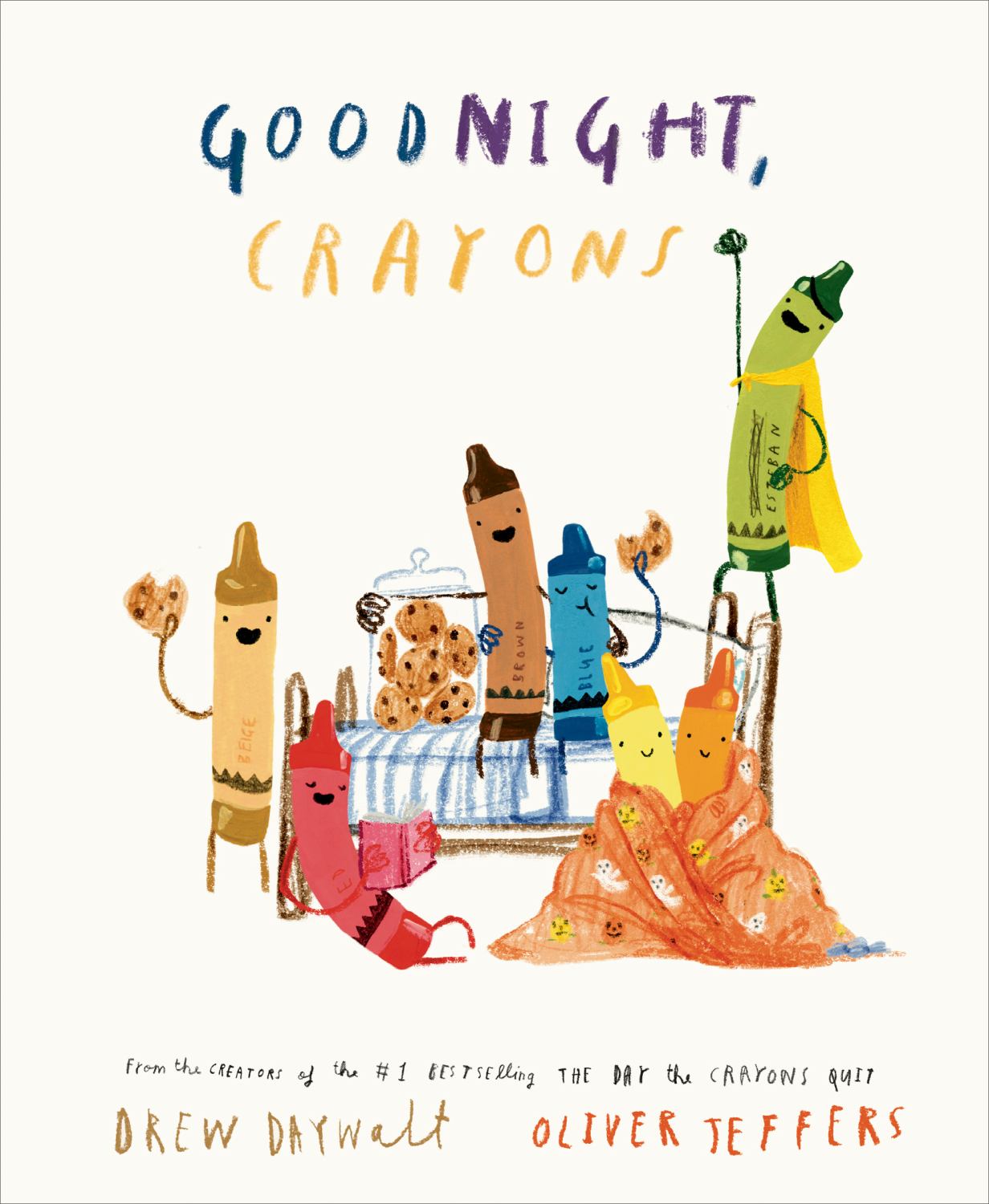 Goodnight, Crayons hardcover bedtime story book with colorful crayon characters