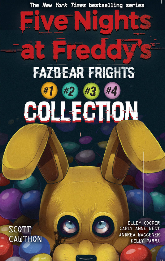 The New York Times bestselling series Five Nights at Freddy's Fazbear Frights #1 #2 #3 #4 Collection book cover featuring a golden animatronic bear with large e