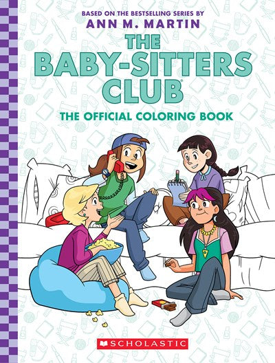The Baby-Sitters Club Official Coloring Book with four illustrated girls on purple cover