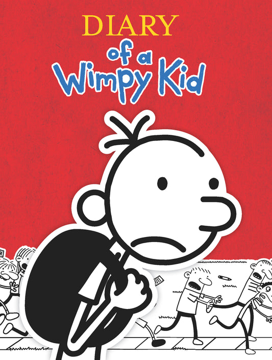 Diary of a Wimpy Kid box set cover featuring cartoon character Greg with frown expression on red background