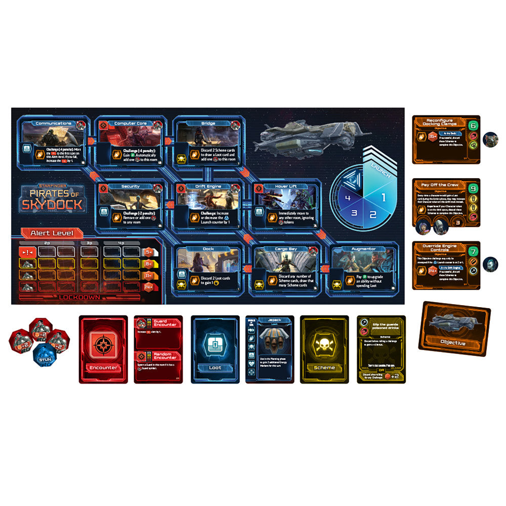 Starfinder: Pirates of Skydock Strategic Heist Board Game