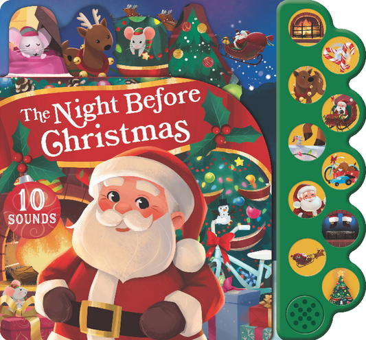 Night Before Christmas 10-Button Sound book with Santa and holiday scenes